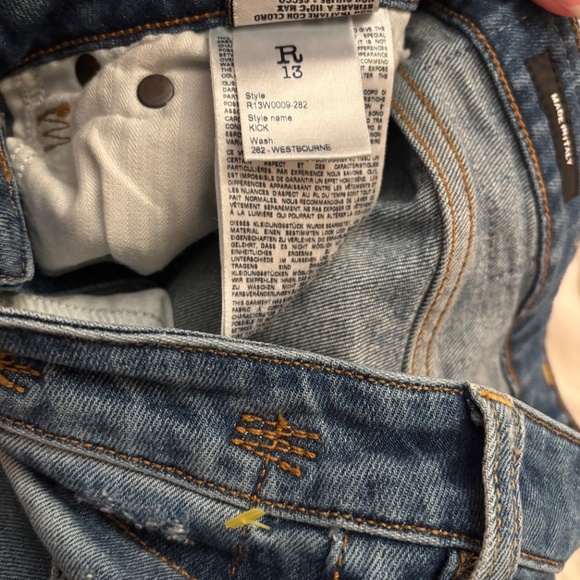 R13 Cropped Kick Jeans Wash Westbourne  Size:25 - Picture 5 of 16